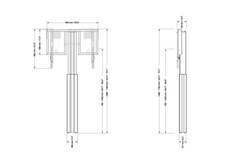 celexon Expert elektrisch höhenverstellbarer Display-Ständer Adjust-4286WS mit Wandbefestigung - 70c