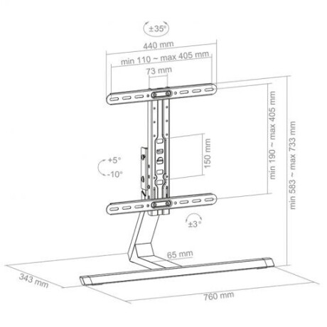 Hagor HA Tablestand - Tischstandsystem Displays 32-55" | Höhenverstellbar | max VESA 400x400 | Tragl