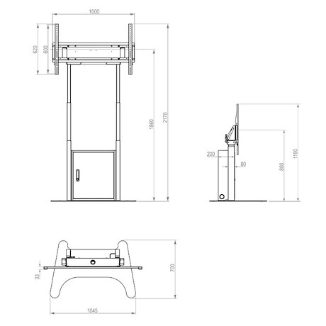 Hagor HP Twin Lift FS-B freistehendes, elektro-motorisch höhenverstellbares Liftsystem