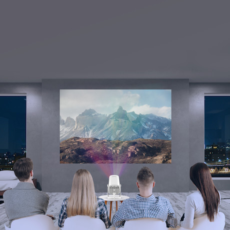 Philips NeoPix 250 Smart Full HD kompakter LED Projektor mit um 180 Grad drehbarem Ständer