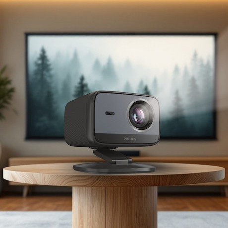 Philips NeoPix 450 Smart: 500 Lumen Full HD LED-Beamer mit Google TV und Autofokus für Film- und Ser