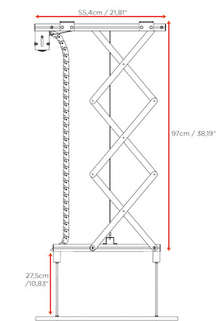 celexon Beamer Deckenlift PL2000 Plus - max. ausfahrbar bis 196 cm - 25kg Traglast