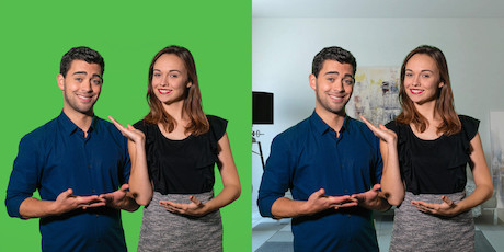 celexon Mobile Chroma Key Green Screen 150 x 180 cm für Zoom-Calls, Tiktok Content & Streaming