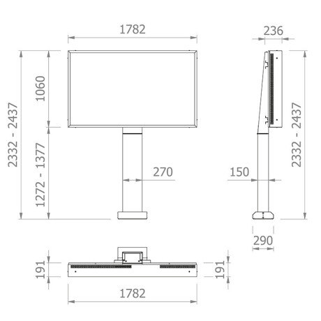 Hagor ScreenOut® OH 75 - Outdoorstele für Samsung OH 75-Serien - Landscape