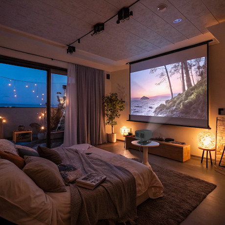 Philips NeoPix 450 Smart Full HD kompakter LED Projektor mit um 180 Grad drehbarem Ständer und einem