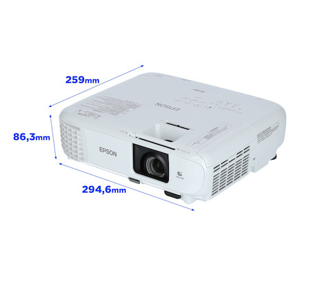 Epson EB-W49 Beamer mit hoher Farbhelligkeit, Keystone-Korrektur und HD Ready für Business-Anwendung