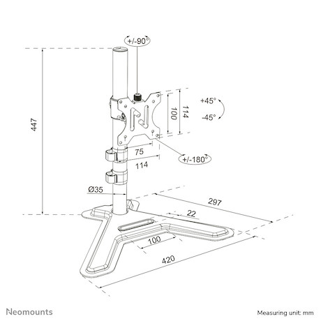 Neomounts Nero Single monitor stand 10-32"
