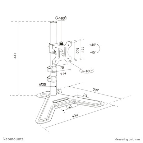 Neomounts Nero Single monitor stand 10-32"