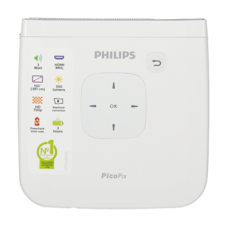 Philips PicoPix Plus PPX4835 Mini Beamer, 350 ANSI-Lumen, HD ready