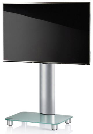 VCM TV Standfuß "Tosal" Silber, Mattglas inkl. Rollen