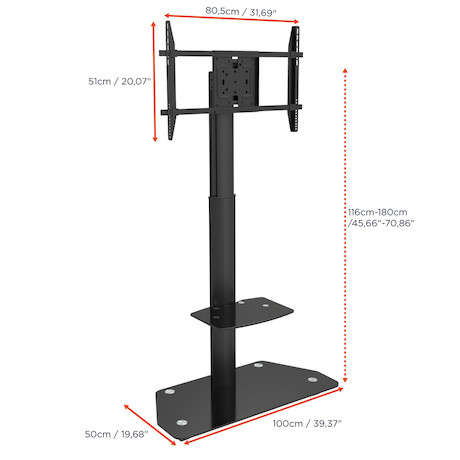 celexon Professional höhenverstellbarer Display Rollwagen Adjust-3270MP Portrait