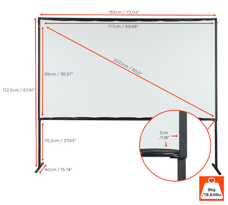 celexon basic line Faltrahmenleinwand 177 x 99 cm 80"