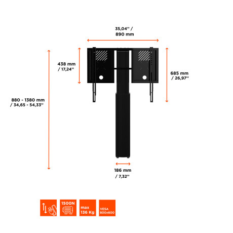 celexon Expert elektrisch höhenverstellbarer Display-Ständer Adjust-4275WB mit Wandbefestigung - 50c