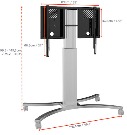 celexon Expert elektrisch höhenverstellbarer Display-Rollwagen Adjust-4286MS - 50cm