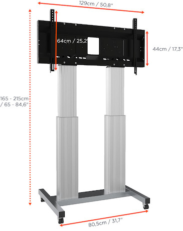 celexon Expert elektrisch höhenverstellbarer Display-Rollwagen Adjust-70120MS- 50cm