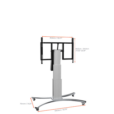 celexon Expert elektrisch höhenverstellbarer Display-Rollwagen Adjust-V4275S mit Kippfunktion - 70cm