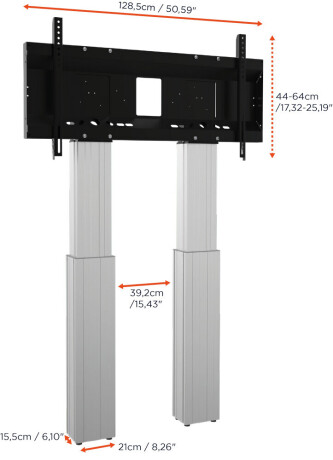 celexon Expert elektrisch höhenverstellbarer Display-Ständer Adjust-70120WS mit Wandbefestigung - 50