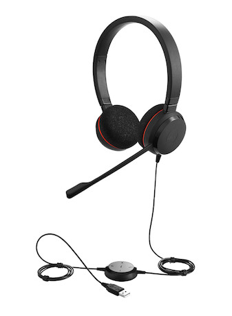 Jabra Evolve 20 MS Duo - Zertifiziert für Skype for Business StereoHeadset für VoIP-Softphone