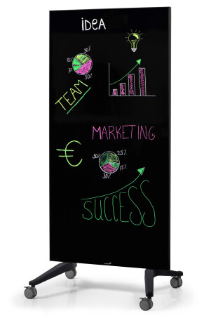 Legamaster Mobiles Glasboard 90 x 175 cm schwarz