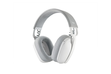 Logitech Zone Vibe 100 - kabelloses Bluetooth Headset, ohrumschließend, Grauweiß