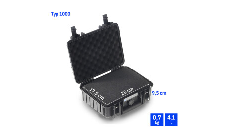 B&W Hartschalenkoffer Typ 1000 mit Würfelschaum, gelb