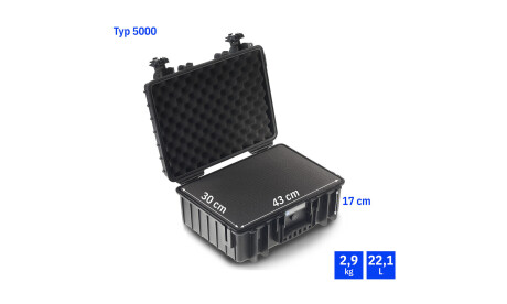 B&W Hartschalenkoffer Typ 5000 mit Würfelschaum, orange