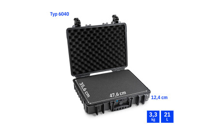 B&W Hartschalenkoffer Typ 6040 mit Würfelschaum, schwarz