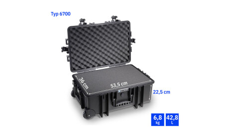 B&W Hartschalenkoffer Typ 6700 mit Würfelschaum, schwarz