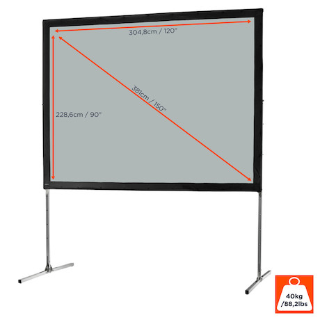 celexon Faltrahmen Leinwand Mobil Expert 305 x 229cm, Rückprojektion - Demo