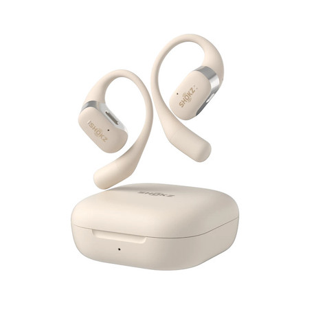 SHOKZ OpenFit Open-Ear-Design Bluetooth Kopfhörer mit 28 Stunden Wiedergabezeit | Farbe: Beige