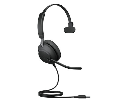 Jabra Evolve2 40 SE - USB-C / A schnurgebundenes Mono Headset | zertifiziert für Microsoft Teams |