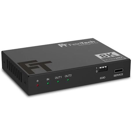 FeinTech SP210 HDMI 2.1 Splitter 1 In 2 Out mit 4K 120Hz Unterstützung und automatisches Downscaling
