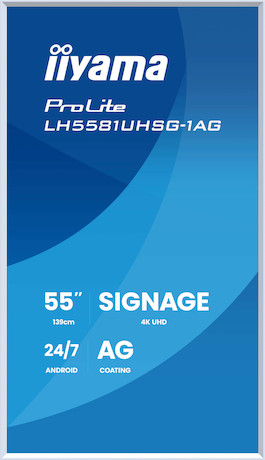 iiyama ProLite LH5581UHSG-1AG 55" 4K UHD Digital Signage-Display mit abnehmbaren Rahmen