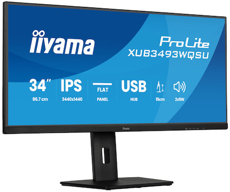 iiyama ProLite XUB3493WQSU-B6 34” Ultra-Wide Monitor mit IPS-Panel-Technologie, PiP, PBP und einem h
