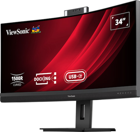 ViewSonic VG3457CV 34" UWQHD 21:9 Curved Video Conferencing Docking Monitor mit Windows Hello & Zoom