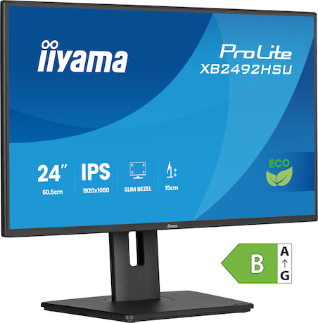 iiyama ProLite XB2492HSU-B1 24" IPS Full-HD-Panel mit 4-seitigem Slim-Bezel und höhenverstellbarem S