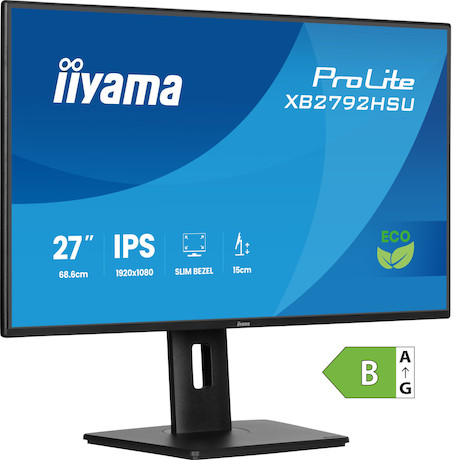 iiyama ProLite XB2792HSU-B1 27" IPS Full-HD-Panel mit 4-seitigem Slim-Bezel und höhenverstellbarem S