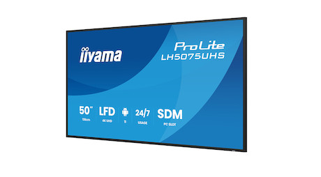 iiyama ProLite LH5075UHS-B2AG 50" Digital Signage Display mit 4K UHD, 24/7 Betriebszeit, Android OS,