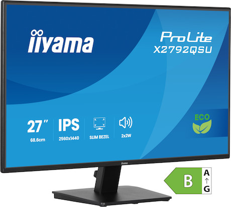 iiyama ProLite X2792QSU-B1 27" Monitor mit IPS-Panel-Technologie, QHD-Auflösung, einem 4-seitigen sc