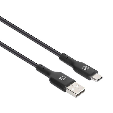 Manhattan USB-C-zu-USB-A-Kabel, Stecker-Stecker, schwarz, 480 Mbit/s (USB 2.0), 1m