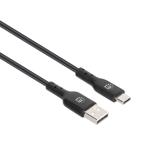 Manhattan USB-C-zu-USB-A-Kabel, Stecker-Stecker, schwarz, 480 Mbit/s (USB 2.0), 1m