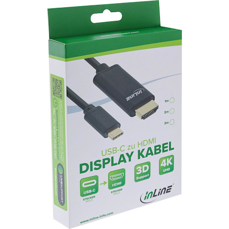 Inline USB Display Kabel, USB-C Stecker zu HDMI Stecker, 5m