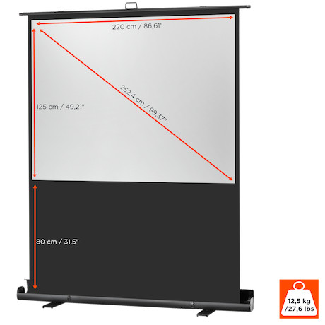 celexon Ultramobil Professional Plus: 220 x 125 cm (100" 16:9) Mobile Pull-up-Leinwand