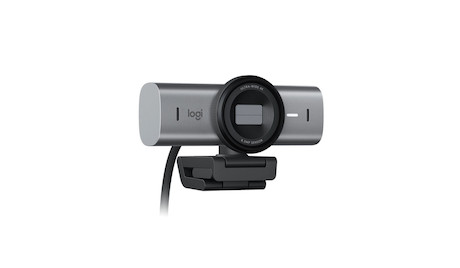 Logitech MX Brio UHD 4K Webcam mit KI-Bildverbesserung und zwei Beamforming-Mikrofonen zur Geräuschu
