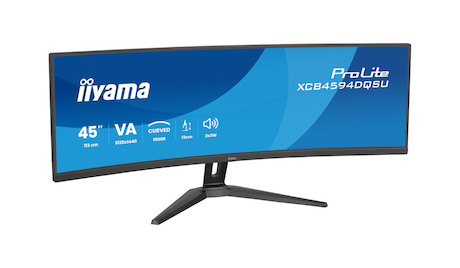 iiyama ProLite XCB4594DQSU-B1 45" ultrabreiter Curved-Monitor mit Dual-QHD-Auflösung und höhenverste