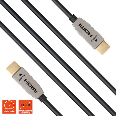 celexon UHD Optical Fibre HDMI 2.0b Active Kabel 25m, schwarz - Demoware
