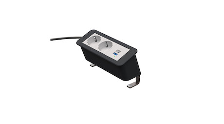 Kindermann CablePort Office desk 3f 2xStr 1xUSB Tischanschlussfeld 3-fach (2x Strom, 1x Dual-USB)