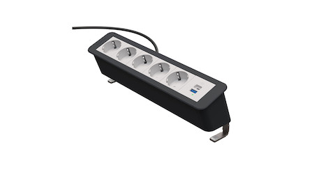 Kindermann CablePort Office desk 6f 5xStr1xUSBA/C Tischanschlussfeld 6-fach (5x Strom, 1x Dual-USB)