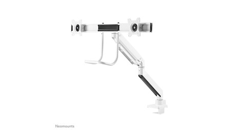 Neomounts NM-D775DXWHITE Monitorarm 10-32" - Gasfeder - Topfix - 180°-Stopp - Klemme/Durchführung -