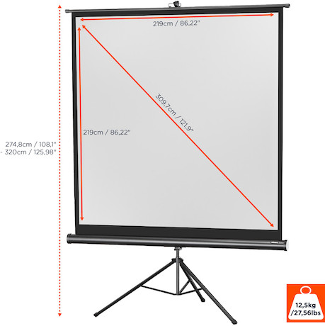 celexon Stativleinwand Economy 219 x 219 cm